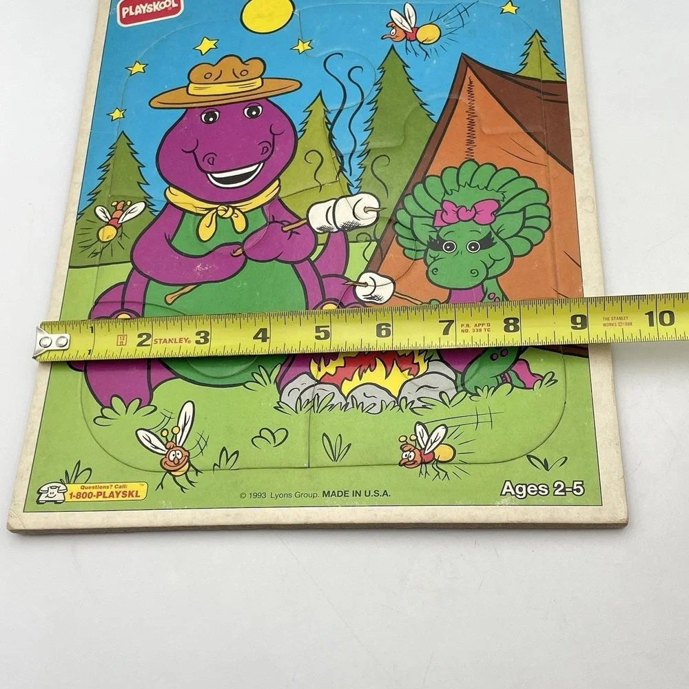 Vintage 1993 Playskool Barney Campfire Friends 6‎ Pc Puzzle Baby Bop USA Lyons